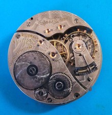 VINTAGE 16 SIZE ELGIN 21 JEWEL FATHER TIME POCKET WATCH PARTS GRADE 454 MODEL 15