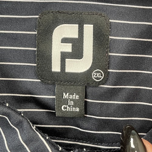 Footjoy Golf Polo Shirt Mens 2XL FJ Blue Golf Performance Lightweight Stretch - 第 4/13 張圖片