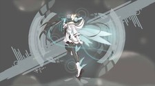 Anime girls wings headphones long hair microphone gray Playmat Game Mat Desk