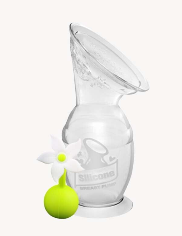 Haakaa Silicone Breast Pump with Suction Base & Flower Stopper 4oz BPA Free-image