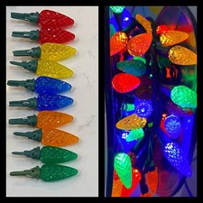 GE LED C-5 Loose Bulbs 10 Ct Multi StayBright Green Base Long 