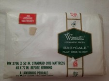 Vintage 70's Era Wamsutta Babycale White Flat Crib Sheet New in Opened Package