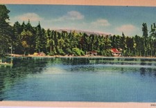 Postcard Scenic Lake View Linen Unposted Made in USA