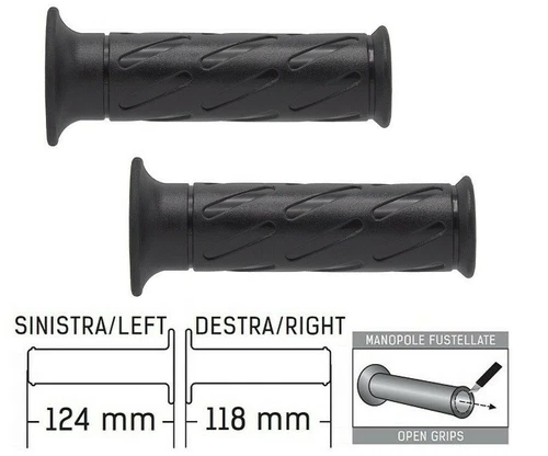 Suzuki XF 650 FREEWIND Coppia Manopole nere Tipo originali Lunghe 124/118 mm = - Foto 2 di 5