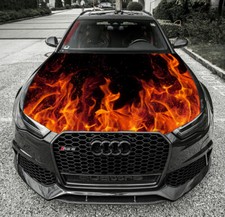 Car Or Truck Hood Vinyl Wrap Graphics Decals Fire Hood Custom Sticker H68