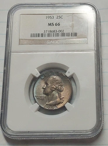 1953-P Washington Quarter NGC MS-66 (Toned)