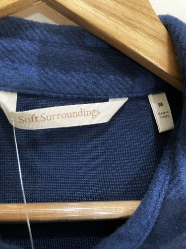 Soft Surroundings Womens Tunic Top Size Medium 10/12 Blue Long Sleeve Fleece - Picture 4 of 24