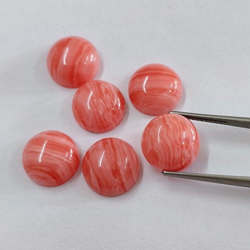 Rhodochrosite Calibrated Gemstone Round Shape Cabochon AAA Quality Loose Stones - Picture 7 of 12