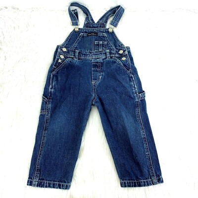 Vintage Weebok Reebok Bib Overalls size 2T Blue Jeans Carpenter Loop 