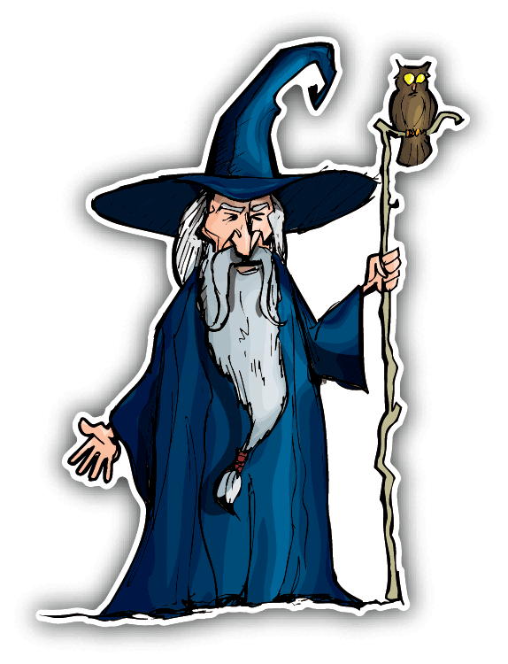 Wizard Staff Cartoon Car Bumper Sticker Decal