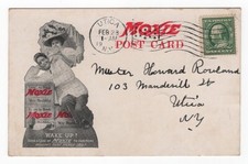 Original, Scarce 1911 Distributor Advertising Postcard for Moxie Soda Utica, NY