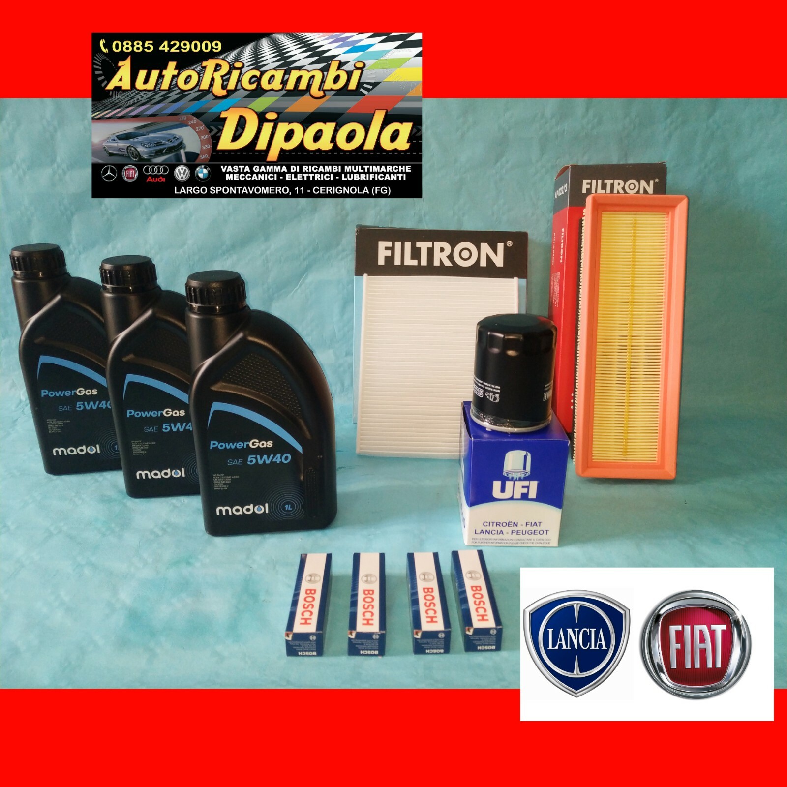 Kit 3 Filtri Tagliando Grande Punto 1.2 1.4 GPL Alfa Mito Fiat Punto - Foto 3