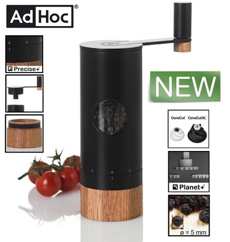 Macina Sale E Pepe A Bottone - Manuale, In Acciaio Inox, Design Compatto