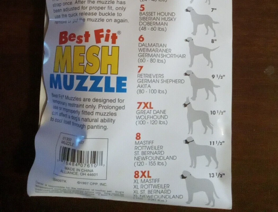 Hocico de malla costera para perro talla 7XL negro fácil de poner mejor ajuste aseo suave Foto 3 de 4