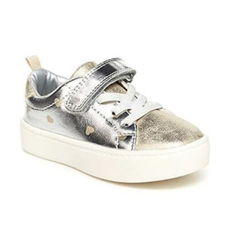 Carter's Girl’s Toddler Perrie Red Metal/Gold Hearts Sneaker Size 4, 5, 7, 8 New - Image 3 of 4