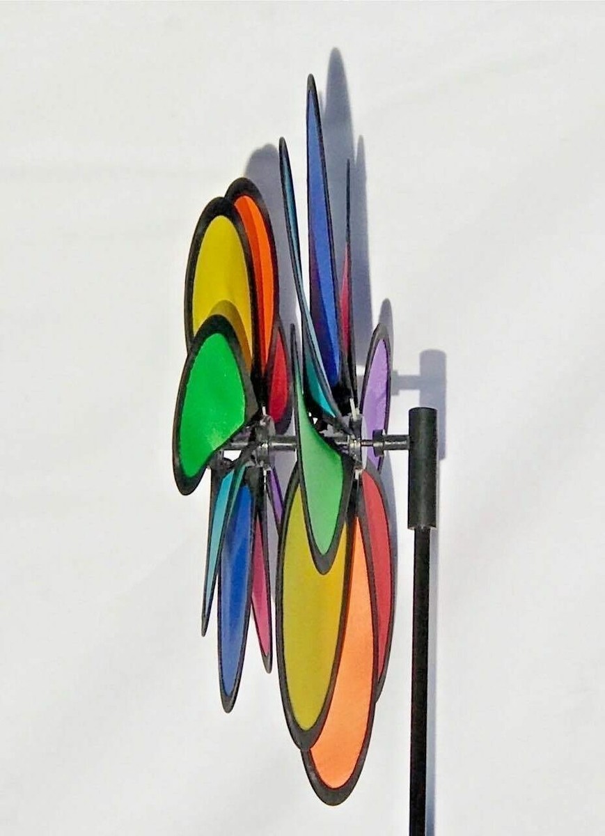 ALPHAWOLF Wind Spinner – 10 Zoll Durchmesser, Bunt, Aus Pulverbeschichtetem Stahl Für Garten & Terrasse