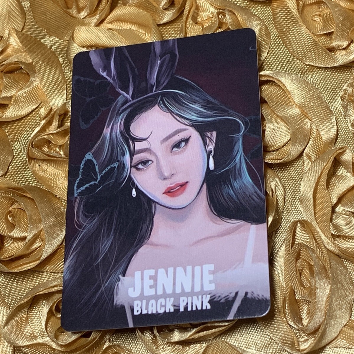 Jennie Blackpink Holiday Pink Edition Photocard, Fan Art Card Kpop