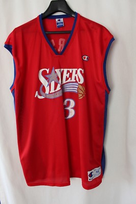 NBA Champion #3 IVERSON PHILADELPHIA SIXERS Jersey Sz 48 ADULT