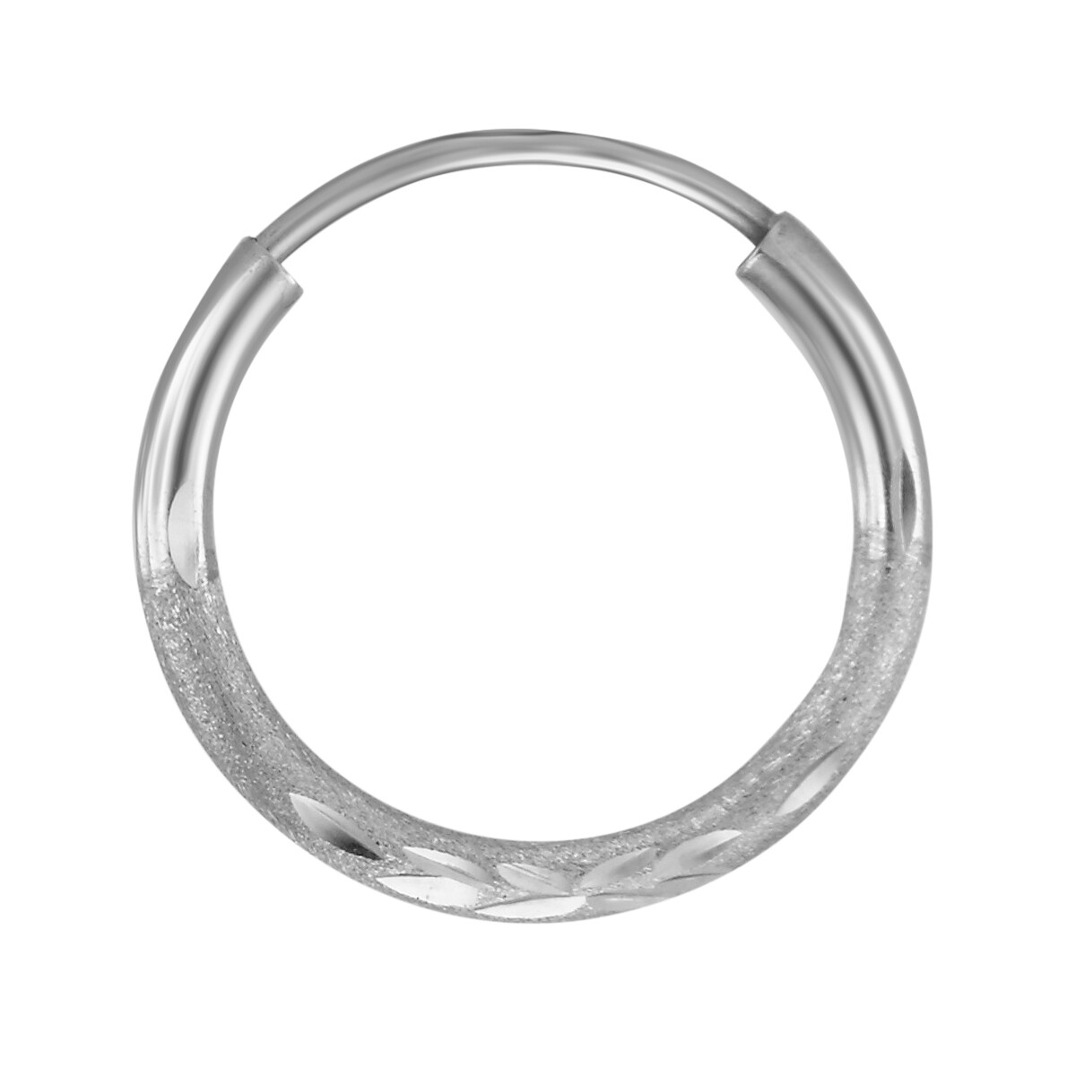 Wellingsale 14k White Gold Diamond Cut 1.5mm Endless Hoop Earrings (x mm)