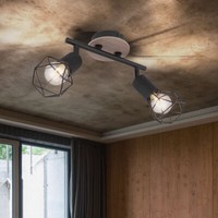 Deckenlampe Deckenleuchte Holz Spotstrahler Esszimmerlampe 2 Flammig Schwenkbar