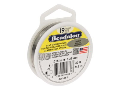 Beadalon 19 Strang Perlen Fädeln Draht 0,38 mm 0,015 Zoll Hell 30 Fuß 9,2 m