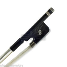 High Quality New 4/4 Cello Bow Satin Carbon Fiber Round Silver Wrap Double Eye