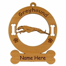 Greyhound Running Ornament Personalized With Your Dogs Name 3321