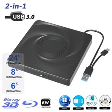 External Blu-ray Drive, USB 3.0 and Type-C Blu-Ray Burner 3D Optical Blu-Ray