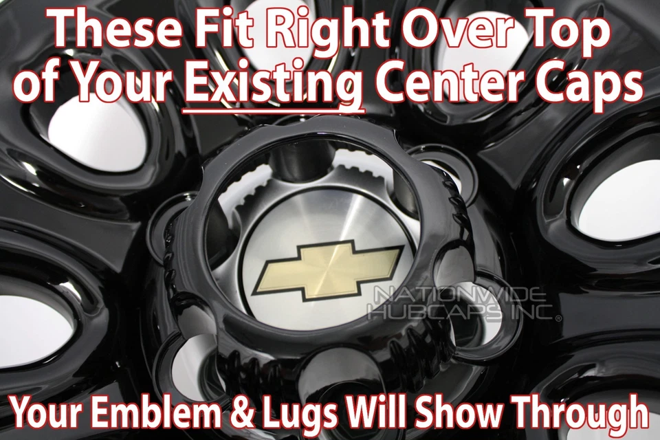 Juego de 4 cubiertas tapacubos simuladores de llantas negras GMC 1500 6 orejetas 17" Foto 4 de 4