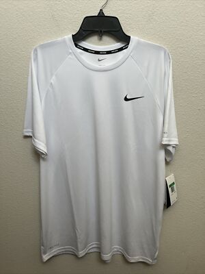 NEW Nike Swim Dri Fit XL Mens T Shirt Short Sleeve White UPF40+