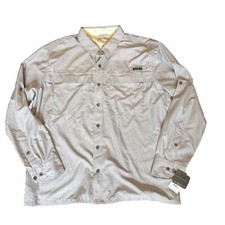 Eddie Bauer Men Long Sleeve Grey Shirt Large Classic Fit Button Down XXL - 70