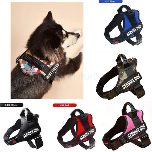 π₯6Sizes Adjustable Service Dog Harness Pet Training Vest w/ Reflective Patches - Picture 6 of 33