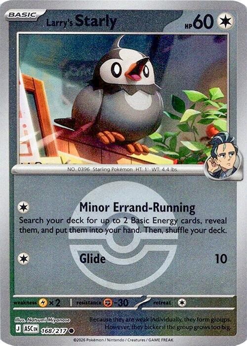 Larry's Starly (Poke Ball) | 168 | Pokemon | Ascended Heroes | Reverse Holo