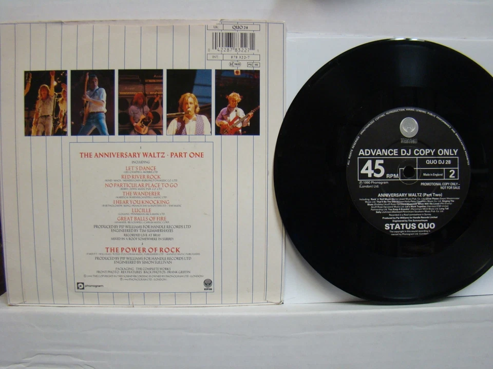 Status Quo - The Anniversary Waltz, 1990 UK Import Promo 7" single, Rock, Pop. - Image 2 of 2