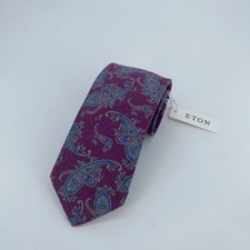 Eton Tie Mens One Size Colorful Paisley Silk Classic Fit Necktie USA Made NWT