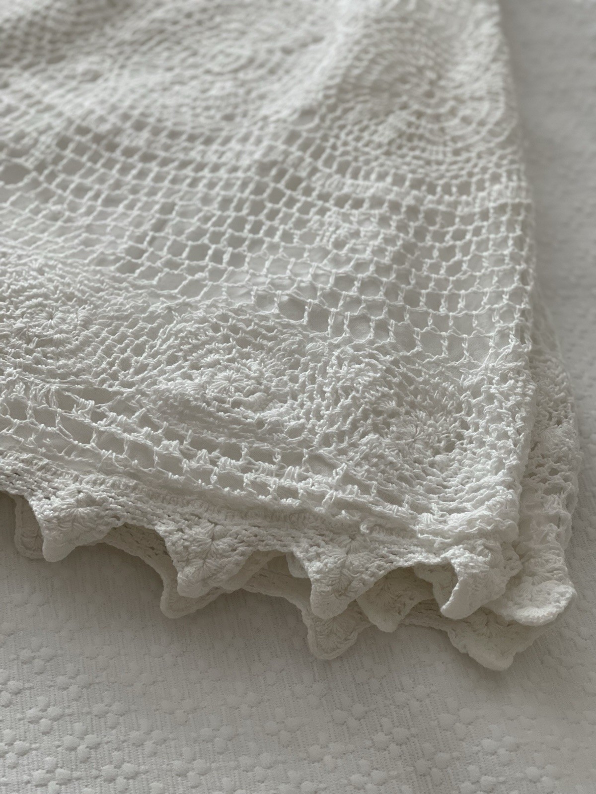 Vintage Crochet Christmas Tree Skirt and/or Crochet Lace Cape