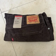 Levis 511 Corduroy Pants Mens 40x32 Brown Slim Fit Straight Leg Casual Stretch