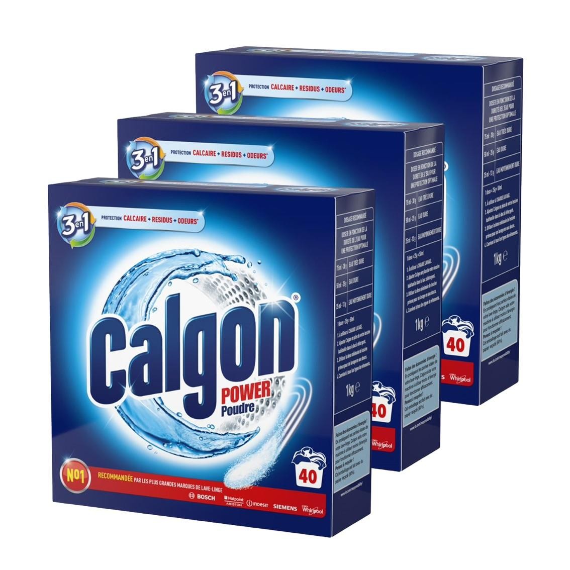 Calgon poudre anticalcaire 3en1 élimine le tartre et les mauvaises odeurs