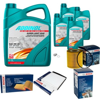 BOSCH Inspektionspaket 9L ADDINOL SUPER LIGHT 5W-40 für Volvo S80 I TS XY 2.4