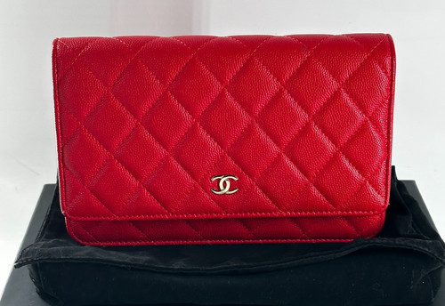 CHANEL WOC Wallet On Chain Caviar Red