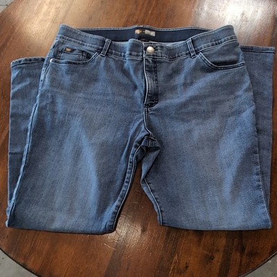 Lee Flex Motion Stretch Mid Rise Straight Dark Wash Blue Jeans Plus Size 20Wlong