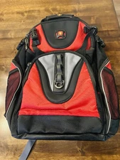SwissGear Maxxum Backpack Red Black Heavy Duty Padded Laptop Bag Travel NWT