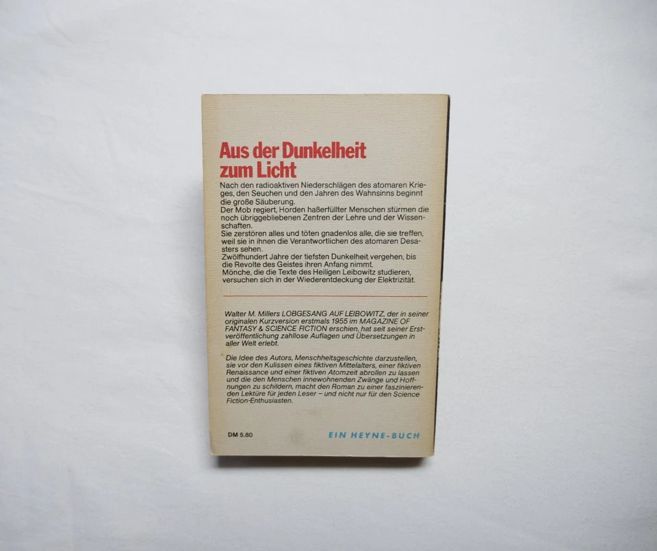 Lobgesang auf Leibowitz - Walter M. Miller - Ungekürzte Neuausgabe - 1971 GERMAN - Image 2 of 4