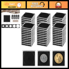 80 Pcs Adjustable Acrylic Coin Holders with Sponges - Snap Cases for Silver Doll