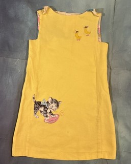 Vintage 1970 Dress Yellow Girls Sz 7 9 Yrs? Ruth Of Carolina Kitten Duck Dress