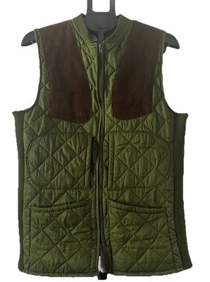 Vintage L'avenir Equestrian Gilet (vest) Quilted -green & Suede Women Size Large