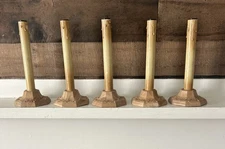 5 Vintage Drip Christmas Candolier Holly Relief Faux Maple Base USA NOMA? Read