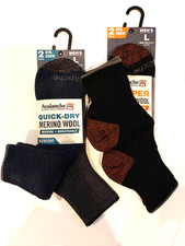 Avalanche Merino Wool Copper and Quick Dry Mens Crew Socks L 6-12 4 Pair Lot NEW