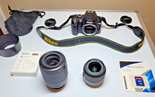 Nikon D60 10.2MP DSLR Camera w/ Lenses 18-55mm, 55-200 Extras TESTED  WORKING