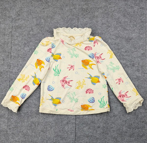 The Beaufort Bonnet Company Rash Guard Kid Girls 5 Nautical Fish Novelty Lace